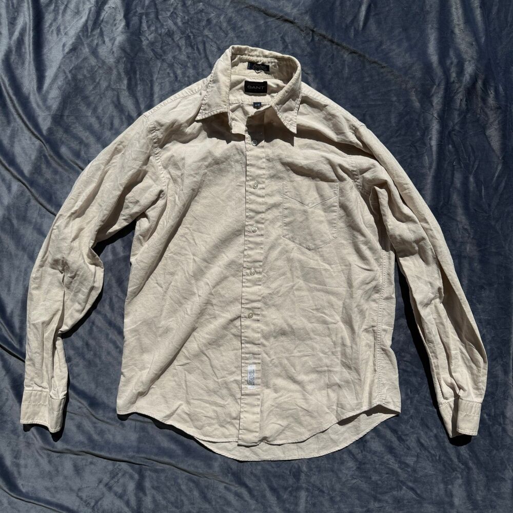 Gant Purebred Cream Cotton Oxford Button Down Shirt Mens 16-35